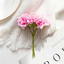 1/3/500pcs (6-Stem) Artificial Carnation Flower Bouquet Mini Letter DIY Wreath Material Candy Box Accessory Home Wedding Decor Bridal Wrist Flower Corsage Hair Flower Material New Year Decor Birthday Party Cake Accessory Valentine's Day Gift Graduation Ceremony - Pink - View 6