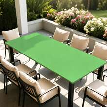 1pc Solid Color Rectangular Tablecloth, Easy To Wipe Clean Tablecloth Cover, Elastic Fitted Tablecloth With Stretchy Edges, Suitable For Picnic, Camping, Garden, Wedding, Birthday Party, Home, Kitchen, Dining, Indoor/Outdoor Use - E - View 6