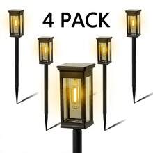 [Large] 2/4/Outdoor Solar Rectangular Hollow Lawn Light, ABS Resin Garden Street Lamp Decoration, Night Waterproof Hollow Solar Ground Spike Light (500mAh), Landscape Projection Pattern Light, Lighting Decoration, Perfect For Road Lawns, Garden Courtyards, Driveway Path Lights - Warm Light - 暖白光 - 查看 9