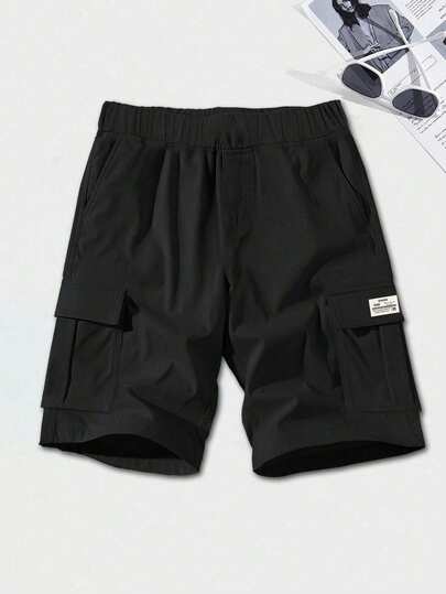 1pc Tween Boys' Casual Cargo Shorts, Outdoor Sports Workwear Style, Fashion Minimalist Design, Spring & Summer