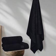 Cotton 2 Pack Oversized Bath Towel Set 28x55 Inches Large Bath Towels Ultra Absorbant Compact Quickdry And Lightweight Towel Ideal For Gym Travel Camp Pool - Black - Black - View 5