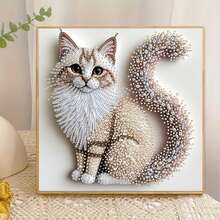 5D Diamond Painting Kit, Fluffy Kitten Theme, Handmade Craft, 2D Flat Print, Irregular Diamonds, Canvas Material, Suitable For Living Room, Bedroom, Study Home Decor - - Sets - View 7
