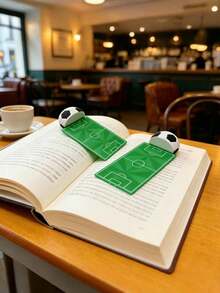 1 pieza Marcapáginas único con campo de fútbol 3D blanco y verde - Marcapáginas de papelería creativa, de dibujos animados y lindos, adecuado para amantes de los libros y decoración de libros - Marcapáginas de fútbol - Ver 10