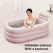 Adult Inflatable Bathtub, Foldable And Portable For Bathing, Equipped With Comfortable Backrest, Made Of Thick And Durable Materials, Designed For Easy Storage And Quick Assembly, Perfect For Saving Space And Relaxing In The Bathtub At Home - L - View 4