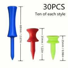 30PCS Golf Ball Tees, Durable Mixed Lengths, Professional Golf Ball Stand, Golf Competition Ball Tees, Golf Course Accessories Golf Ball Nails - Multicolor - View 7