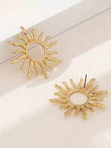 Fashion Elegant Personalized Sunflower Stud Earrings - 金色 - 查看 3