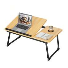 Super life This Bedside Laptop Table Features Foldable Legs And Is A Multi-Functional Wooden Lap Table Suitable For Home Offices, Studies, Bedsides, Sofas, And Dormitories. - Rectangle - View 8