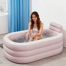 Adult Inflatable Bathtub, Foldable And Portable For Bathing, Equipped With Comfortable Backrest, Made Of Thick And Durable Materials, Designed For Easy Storage And Quick Assembly, Perfect For Saving Space And Relaxing In The Bathtub At Home - L - View 10