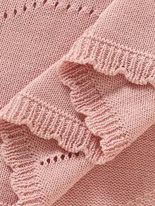 Chăn em bé dệt kim dùng được cả bốn mùa, chăn xe đẩy 100% cotton, khăn quấn cho trẻ sơ sinh, chăn trẻ em, đồ dùng cho bé - Hồng - Xem 6