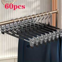 60pcs/20pcs/10pcs Heavy Duty Pants Hangers With Non-Slip Clips - Space Saving Closet Organizers, Coated Pants Clips, Skirt Clips, Stainless Steel Drying Racks For Home, Bathroom, Bedroom, Dorm - Multicolor - View 12