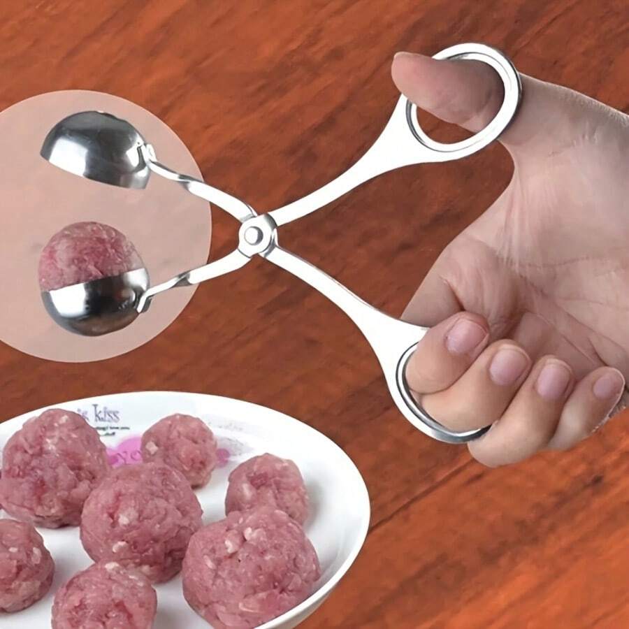 Stainless Steel Meatball Maker, Manual Meatball Tool, Easy Shaping Meatball Mold, Homemade Meatball Kitchen Gadget - Durable And Easy To Clean - Silver - View 1