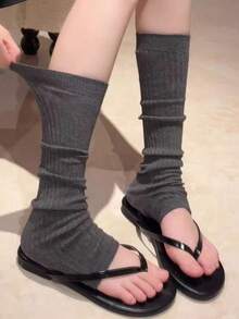 4 đôi tất cổ ngắn kiểu ballet mùa xuân/hè, tất cao đến đầu gối đa năng dành cho nữ. - Nhiều màu - Xem 6