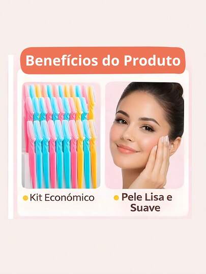 Kit Lâminas de Barbear Descartáveis Masculino Alta Precisão Barba Rosto Sem Irritação