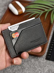 Men's Minimalist Card Holder, Ultra-Thin Creative Credit Card Case, Multi-Card Slot ID Card Wallet, Business Commute Name Card Organizer, Holds 3-5 Cards - Multicolor - View 1