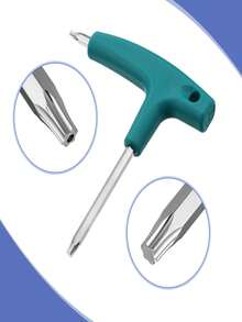 1pc Golf Wrench, Golf Club Tool, Stainless Steel Golf Torque Wrench T20 And T25 Dual-Head Universal Golf Wrench Tool, Golf Club Adjustment Tool T20 T25 Weight Adapter, Green - Green - View 2