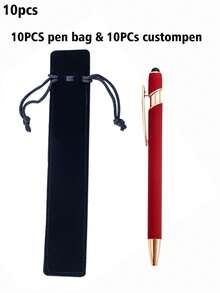 50/30/10/5/3/1pc Set Customized Luxury Soft Touch Round Ballpoint Pen With Black Pencil Case - Personalized Writing Tool, Suitable For Name And Company Website, Perfect Gift For Men, Anniversary, Birthday, Graduation Season Gift, Multi-Functional, Decorative, Reusable, Modern, Colorful, Cute, Vintage, Cartoon, Kawaii, Customized, Personalized, Unique, Customized, Workers, Customers, Students, For Business/Work/Office, For School - Sets - View 18