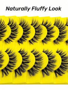 10 Pairs Manga Spiky Lashes Natural Soft Clear Band Comic Styles Eyelashes Anime Look Eyelash Wispy Strip Manga Look False Eyelashes Perfect For Daily Use Reusable - Natural Lashes 6 - View 4