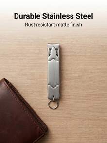 2pcs Silver Stainless Steel Keychain Nail Clippers, Portable Travel Size, Gift Or Personal Use - Mini Folding Nail Clippers - View 10