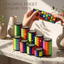 1 pieza Cubo Mágico 3D Rompecabezas Juguete, Juguete Cubo de Dedos, Juguete Cilíndrico - Cubo Rompecabezas Personalizado, con Diseño Avanzado de 3/5/6/7 Capas, Forma de Maíz, Estructura Cilíndrica Multicapa. Mejora la Inteligencia y la Creatividad, con Detalles de Dibujo de Neumáticos. - Multicolor - Ver 3