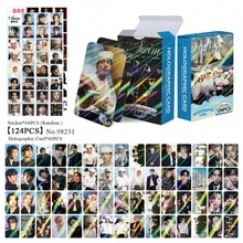 124张/盒 K-Pop 照片卡和贴纸（60张 LOMO 卡 + 64张贴纸），明星卡片收藏，装饰品，送朋友的礼物，生日礼物，节日礼物，收藏品 - 彩色 - 查看 7