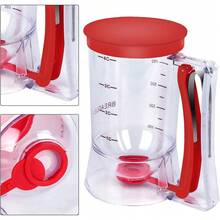 4-Cup Batter Dispenser With Scale Mark, Squeeze Handle, Pancake Batter Dispenser Pancakes, Waffles, Muffins, Crepes & Cupcakes, Baking, Kitchen Gadget (Red) - Đỏ - Xem 11