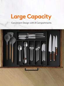 Expandable Drawer Organizer, Adjustable Utensil Storage Box, Fork, Spoon And Other Cutlery Sorting Container, Suitable For Drawer, Countertop And Cabinet, Kitchen Storage And Organization, Kitchen Accessories - Multicolor - View 5