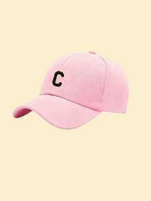 Mũ lưỡi trai in hình 26 chữ cái bằng vải nhung. Kiểu dáng giản dị, có thể điều chỉnh, phù hợp cho kỳ nghỉ, dạo phố, lễ hội, du lịch và trang phục hàng ngày. - Hồng - Xem 10