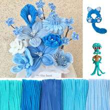 Bộ dụng cụ làm hoa bằng len màu xanh dương và trắng, bộ kit tự làm thủ công được nâng cấp, thích hợp làm quà tặng Ngày của Mẹ, Lễ tốt nghiệp, Ngày Valentine và các ngày lễ, bộ dụng cụ làm hoa bằng len màu xanh dương và trắng. - Xanh và trắng - Xem 26