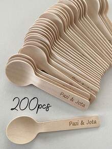 Custom Engraved Wooden Popsicle Sticks 50/100/200pcs, Personalized Name/Logo Printing, Suitable For Birthday Party, Baby Shower And DIY Crafts, Natural Wooden Ice Cream Sticks For Party Favors, Wedding And Children's Crafts - Multicolor - View 9