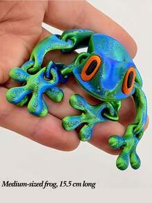 3D立体可动青蛙磁铁，3D打印可动青蛙雕塑，塑料卡通青蛙冰箱贴，适用于冰箱、床头柜、椅子和办公室装饰 - 创意礼物，趣味装饰，仪表盘、冰箱和其他装饰配件 - 均碼 - 查看 24
