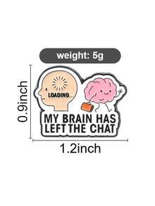 1 chiếc ghim cài áo bằng hợp kim kẽm in hình ngộ nghĩnh "My Brain Has Left The Chat" (Não tôi đã rời khỏi cuộc trò chuyện), huy hiệu cài áo hoặc ba lô. - Nhiều màu - Xem 5