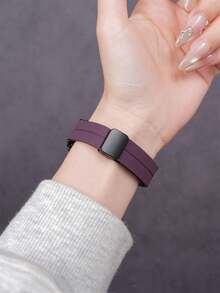 1 buah Tali Magnet Silikon, Cocok untuk Smartwatch Band 7/8/9/10/NFC - Buah Ungu - View 3