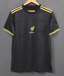 Mexico 2025 Black And Gold Soccer Matching Jerseys For Couples, Unisex Vintage Style Jersey For Casual Wear, Ideal Gift For Soccer Fans, Casual Sports Top - 白色 - 查看 4