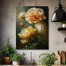 Pintura en lienzo de múltiples s sin marco, 2D plano, 1 pieza, belleza floral majestuosa - Encantador estampado de flores de adormidera, obra de arte exquisita, regalo para amantes de la naturaleza y las flores. Decoración para el hogar - Enmarcado - Ver 4