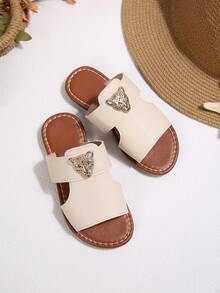 Animal Pattern Decorated Slippers, Children's Lightweight Comfortable Casual Slippers For Summer, Unisex - White - View 2