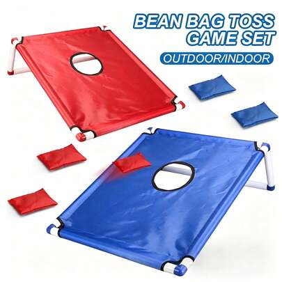 Portable Cornhole Toss Game Set - Indoor & Outdoor Throwing Game Suitable For Kids & Adults, Backyard Lawn Party Game, Includes 6 Beanbags, Great For Camping, Beach & Game Night