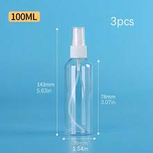 3个可重复使用的透明PET塑料喷雾瓶，香水喷雾器，爽肤水/喷雾器，迷你喷雾器，高压连续细雾，多种尺寸可选，适用于旅行、酒店、化妆品样品、美容产品、沙龙、旅行必备品 - 白色 - 查看 7