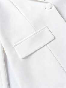 Women's Single-Button Blazer And Pants Set White - White - View 7