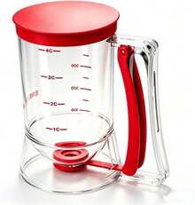 4-Cup Batter Dispenser With Scale Mark, Squeeze Handle, Pancake Batter Dispenser Pancakes, Waffles, Muffins, Crepes & Cupcakes, Baking, Kitchen Gadget (Red) - Đỏ - Xem 12