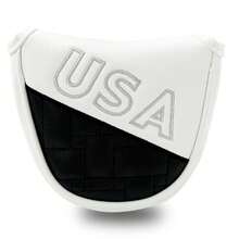 Funda para cabeza de putter de golf bordada con diseño de EE. UU., cierre de gancho y bucle, simple y práctica, compatible con la mayoría de las marcas de putters - Blanco - Ver 11