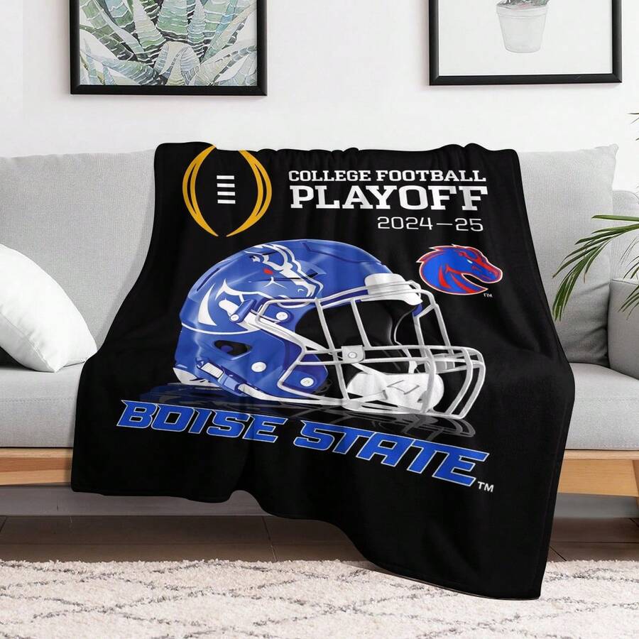 College Football Helmet Blanket Soft Lightweight Plush Boise State Style Cozy Warm Sofa Bed Decorative Blanket Perfect For Couch Bed Chair Ideal Gift For Adults(BLNGT224-124) - Kiểu 01 - Xem 1