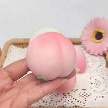 新款樱花粉红系列软水果慕斯蛋糕，原创慢回弹学生减压玩具，粘性创意挤压桃子仿真玩具，柔软慢回弹减压玩具 - 彩色 - 查看 2
