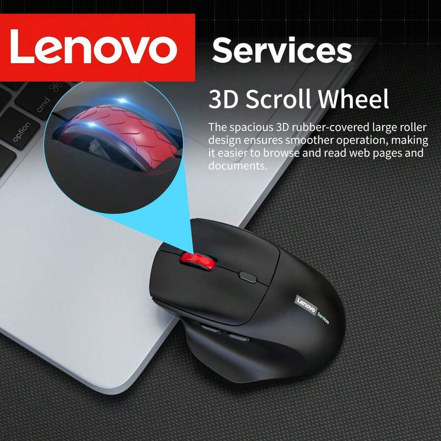 Ratón inalámbrico de doble modo Lenovo N230, conmutable entre Bluetooth y 2.4G, recargable, ratón de oficina para portátil y PC - Ver 1