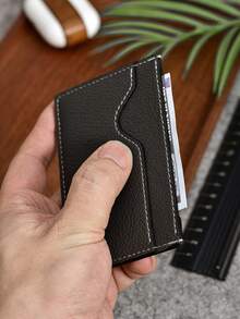 Men's Minimalist Card Holder, Ultra-Thin Creative Credit Card Case, Multi-Card Slot ID Card Wallet, Business Commute Name Card Organizer, Holds 3-5 Cards - Multicolor - View 4