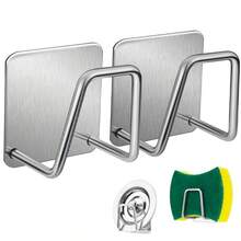 Bộ 4 giá đỡ miếng bọt biển bằng thép không gỉ có keo dính dùng cho nhà bếp và phòng tắm, giá đựng đồ nhà bếp bền và tiện dụng, giá đỡ miếng bọt biển chống thấm nước và chống gỉ dùng cho bàn chải rửa chén và khăn lau bát đĩa. - Nhiều màu - Xem 6