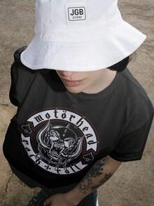 Rock & Roll Band T-Shirt, 100% Cotton, Unisex, Men's, Women's, Plus Size, Autumn/Winter Blouse, World Cup - 黑色 - 查看 3