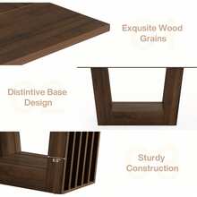 LITTLE TREE 63-Inch Farmhouse Dining Table, Rectangular Dining Tables For 4-6 With Heavy Duty Base, Wooden Dining Table For Kitchen, Living Room - 棕色 - 查看 8