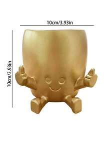 1pc Creative Double Planter Decor, Funny Quirky Personalized Home Desktop Ornament, Minimalist Artistic Design Pot For Potted Plants, Suitable For Living Room, Study, Balcony, Yard, Niche Gag Style Resin Accessory - Flowerpot - View 5