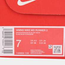 Giày thể thao nữ NIKE MD RUNNER 2, kiểu dáng thấp cổ, mã sản phẩm 749869-109 - Xanh và trắng - Xem 6