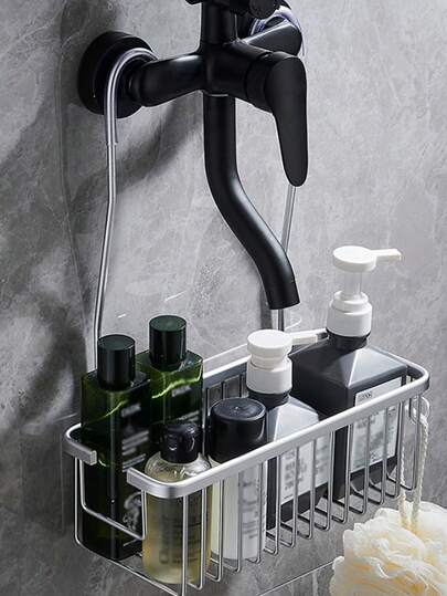 رف حمام معلق على الحائط من الفولاذ المقاوم للصدأ - منظم دش خفيف الوزن، لشامبو والمستحضرات الصحية، رف تخزين حمام، رف دش